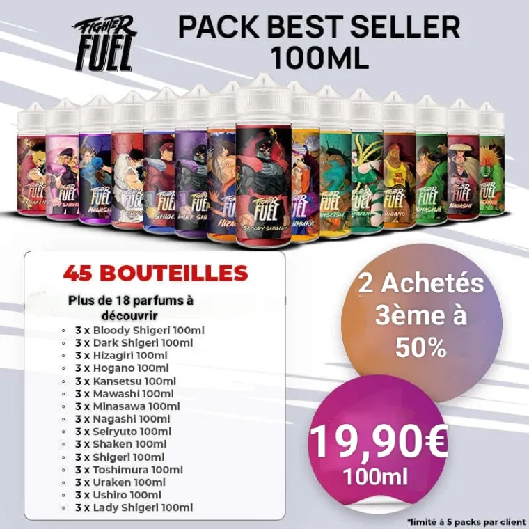 Nouveauté Pack Best Seller E-Liquide Français Fighter Fuel 100ml, La Seyne-sur-Mer, ALPHA X
