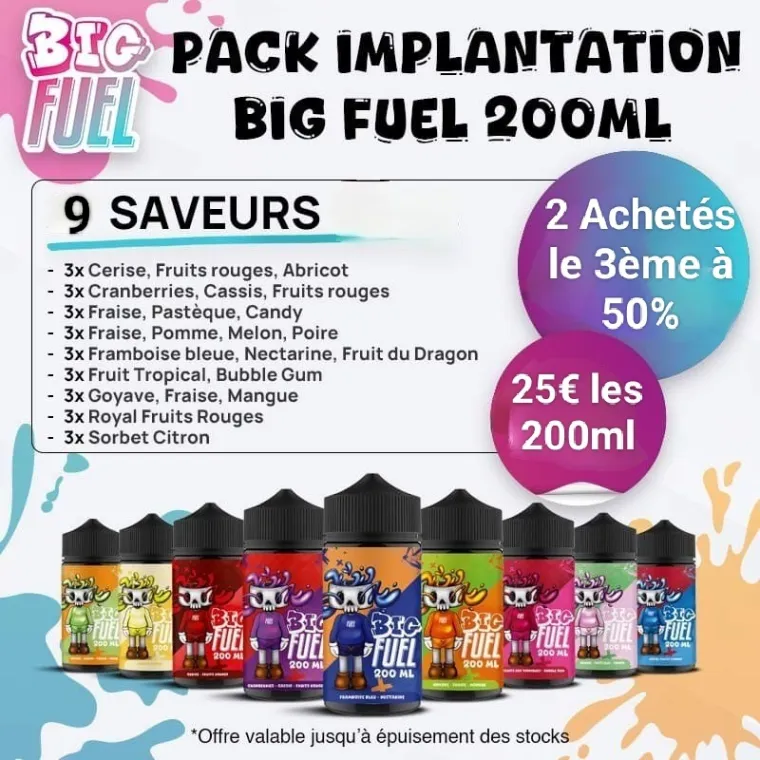 Nouveauté 9 Saveurs de BIG FUEL 200ml format économique, La Seyne-sur-Mer, ALPHA X